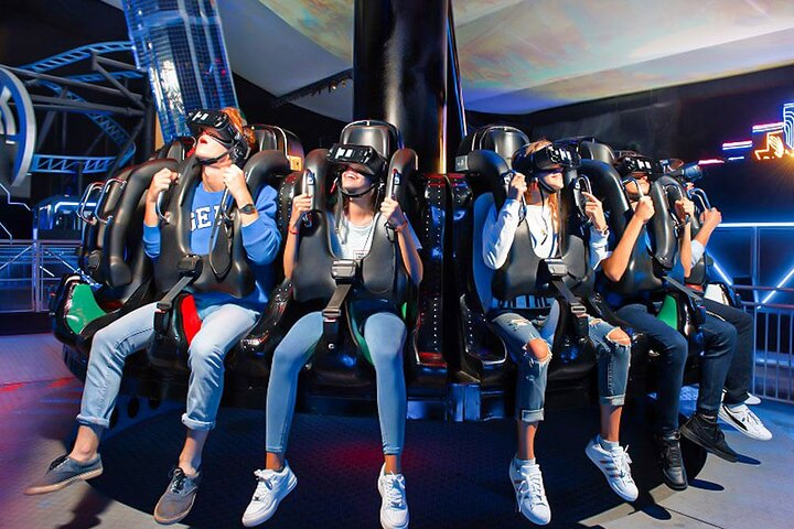Experience the excitement of shared adventures at VR Park in Dubai Mall where friends and family can conquer challenges together in immersive virtual worlds.